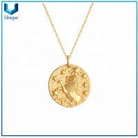 Moneda personalizada del collar 3D, 925 Collar de león de plata esterlina, colgante de moda con encanto