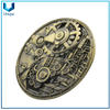 Personalice el diseño de manualidades de metal, moneda mecánica, moneda antigua 3D, personalice la moneda creativa de la novedad
