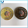 Personalice el diseño del desafío de la moneda, la moneda del oficial de la aleación 3D, la moneda de la medalla de la aleación de zinc en dos tonos en oro antiguo + chapado en níquel antiguo